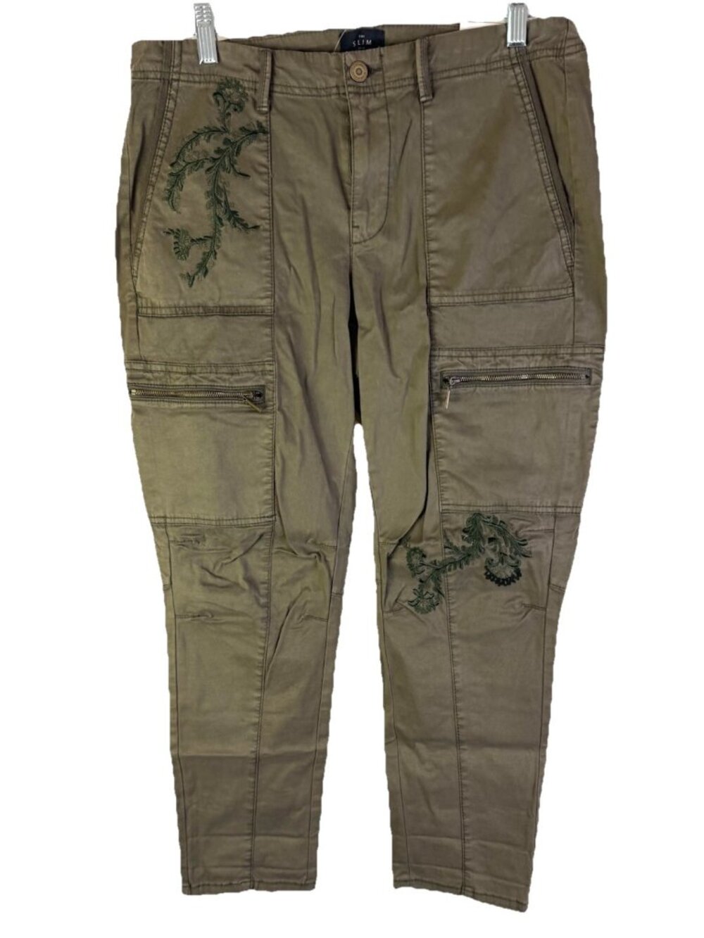 New White House Black Market The Slim Crop Floral Embroidered Pants